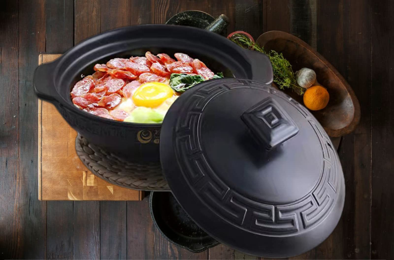 Amazon｜キャセロール鍋鍋調理鍋韓国ボウル陶器石鍋ビビンバ土鍋ご飯